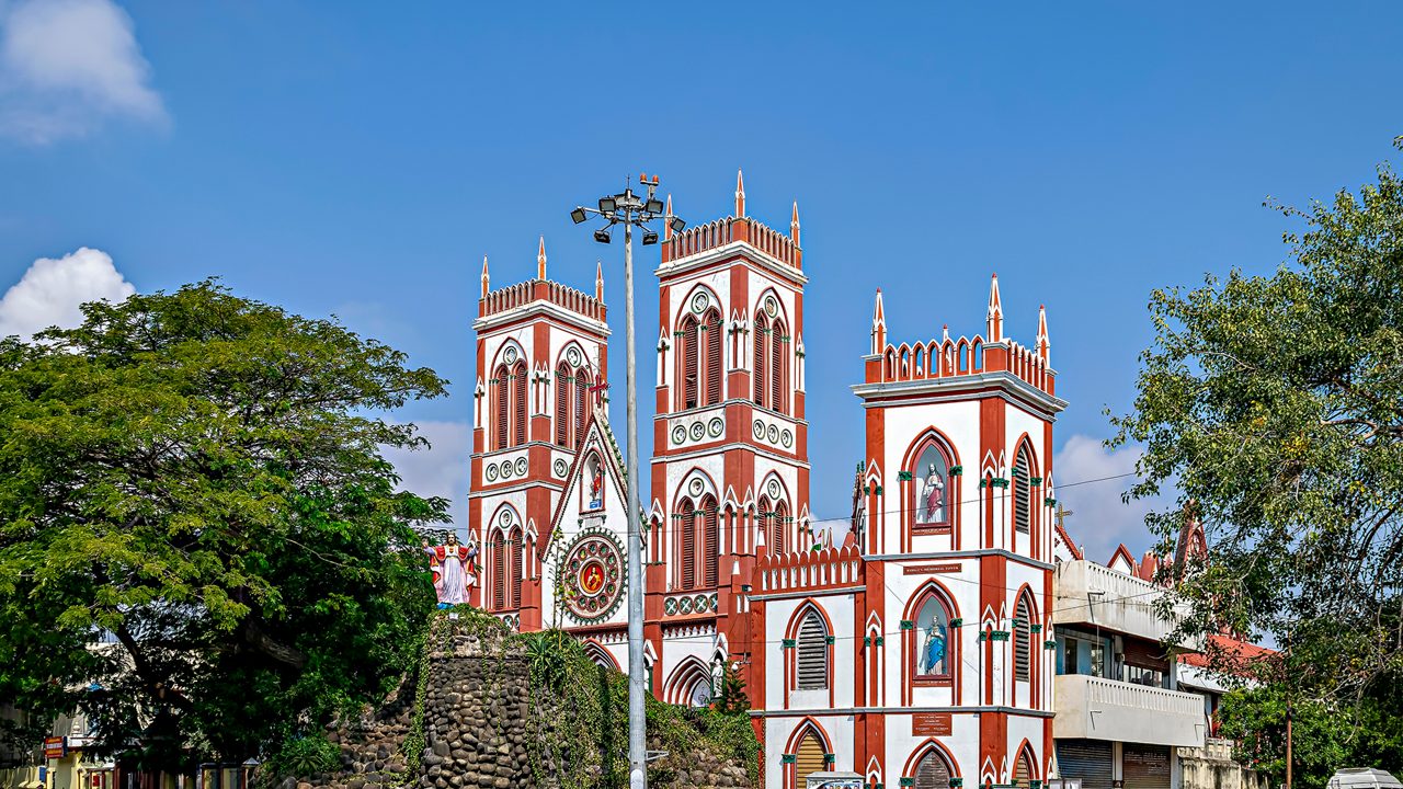 Basilica of the Sacred Heart of Jesus church situated on the south boulevard of Pondicherry, India, is an specimen of Gothic architecture.